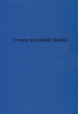График влажной уборки. Журнал